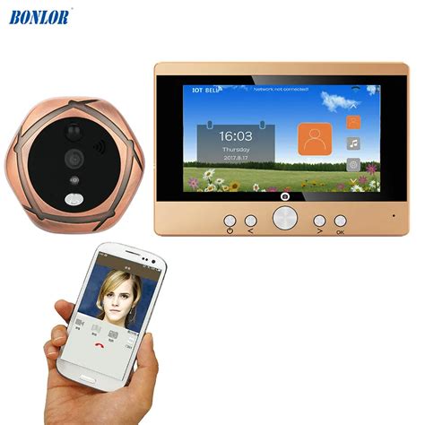 720P WiFi Wireless Digital Peephole Door Viewer 5" Front Door Peephole ...
