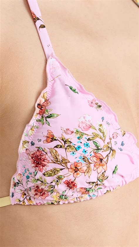 PQ Swim Embroidered Lettuce Edge Triangle Bikini Top Shopbop