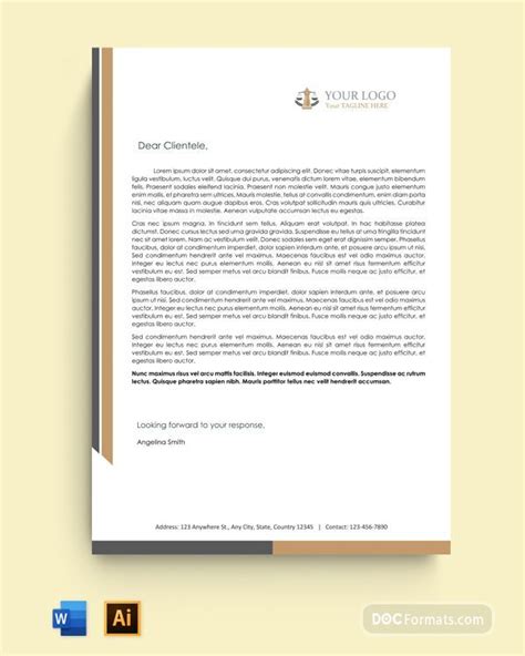 Brown And Black Law Firm Letterhead Template Doc Formats Docformats