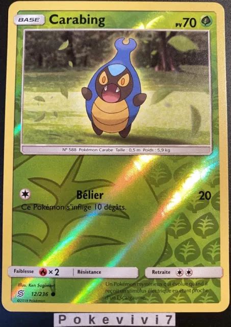 CARTE POKEMON CARABING 12 236 REVERSE Soleil Et Lune 11 SL11 FR NEUF