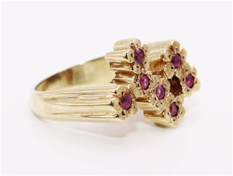 ruby flower ring auction