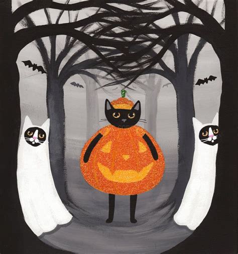 72 Best Images About Halloween Cat Art Kilkennycat On Pinterest