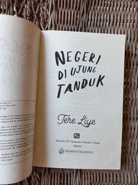 Novel Negeri Di Ujung Tanduk Tere Liye On Carousell