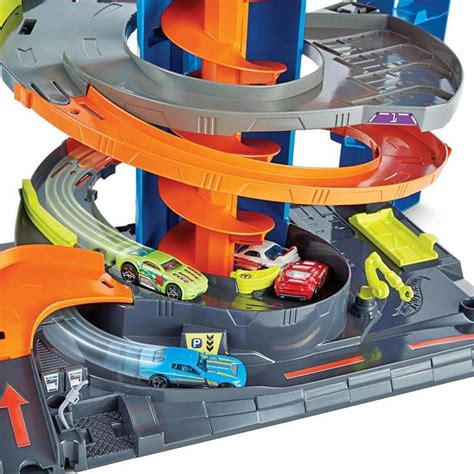 Promo Hot Wheels City Power Parking Mega Garage Playset With 1 Vehicle