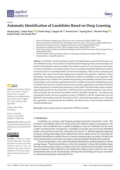 PDF Automatic Identification Of Landslides Based On Deep Learning