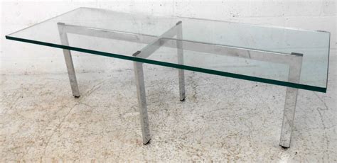 Mid Century Rectangular Chrome And Glass Coffee Table For Sale At 1stdibs