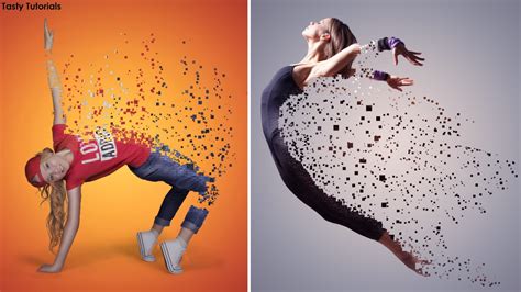 pixelated dispersion effect  photoshop complete tutorial tasty