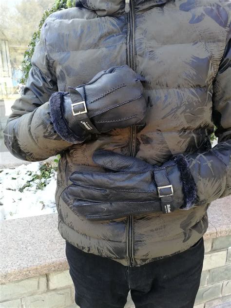 Овчина меховые перчатки мужские толстые зимние теплые большой размер ...