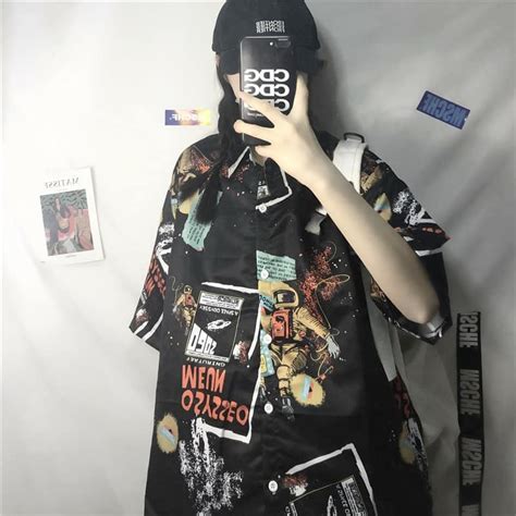 Áo sơ mi tay lỡ form rộng in hình NUEM cực hot BigBuy bigbuy vn