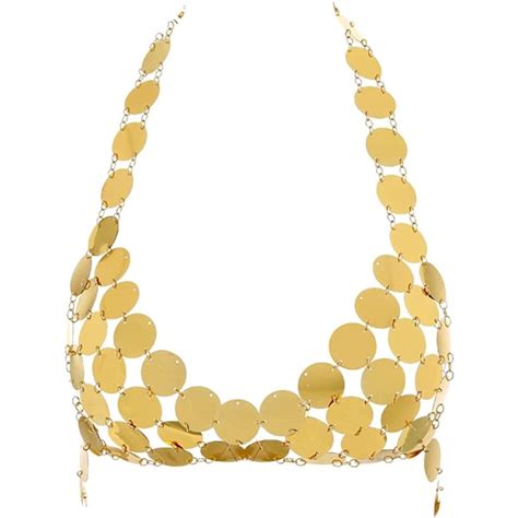 Paljett Bikini Body Chain Gold Halter Crop Top BH Kedjor B Fyndiq