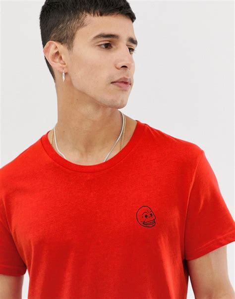 CHEAP MONDAY TINY SKULL T SHIRT RED Cheapmonday Cloth Cheap Monday