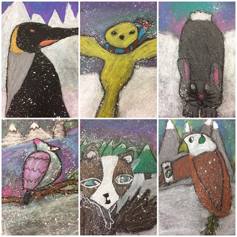 Winter Animals in Chalk Pastel - THIS LITTLE CLASS OF MINE