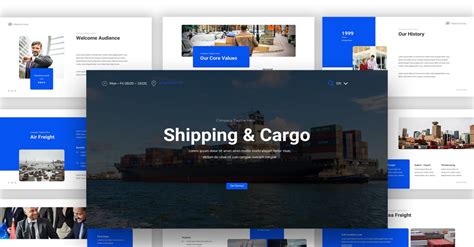 shipping cargo powerpoint template templatemonster