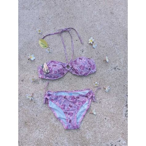 Jual Bk Ungu Batik Bikini Pantai Halter Neck With Foam Shopee Indonesia