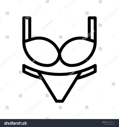 Bikini Lingerie Vector Illustration Line Design vector de stock libre de regalías