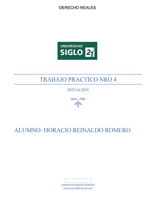 Tp Derechos Reales Aprobado Derecho Reales Trabajo Practico Nro