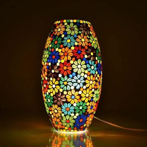 Multicolor Simple Light Bulb Glass Mosaic Table Lamp Multicolour