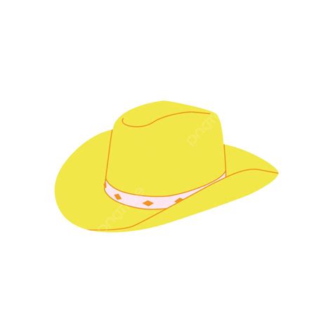 Sombrero Amarillo De Dibujos Animados Owgirl Con Pedrer A Naranja Png