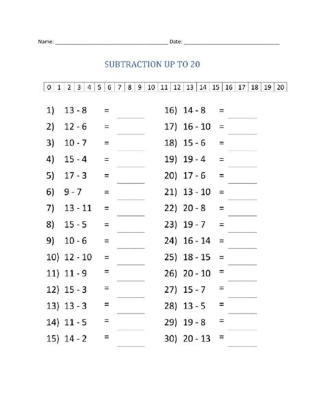 Free Halloween Subtraction Worksheet Up To 20 Free Worksheets