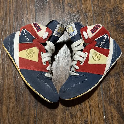 Brute Red, White, & Blue John Smith Signature Wrestling Shoes