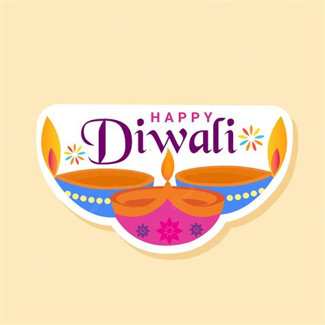 Premium Vector | Premium Vector Happy Diwali Festival Sticker Design Art Stock