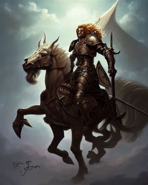 Centaur Paladin Sword Fearsome Beautiful DnD Stable Diffusion