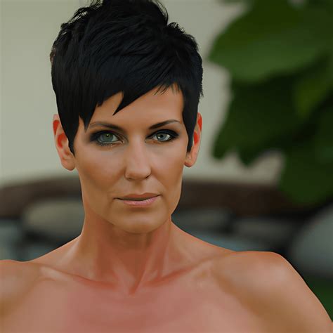 Brunette Black Haired Beautiful 35 Year Old Woman Short Black Creative Fabrica