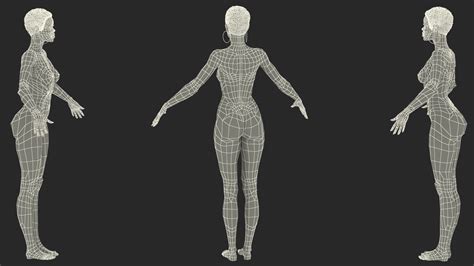 Nude Dark Skin Woman T Pose 3D Model 119 3ds Blend C4d Fbx Max Ma Lxo Obj Free3D