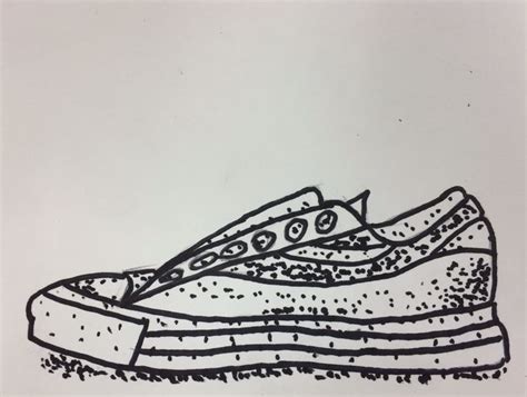 Contour Line And Pointillism Shoe Drawing Shoes Drawing Polynesian