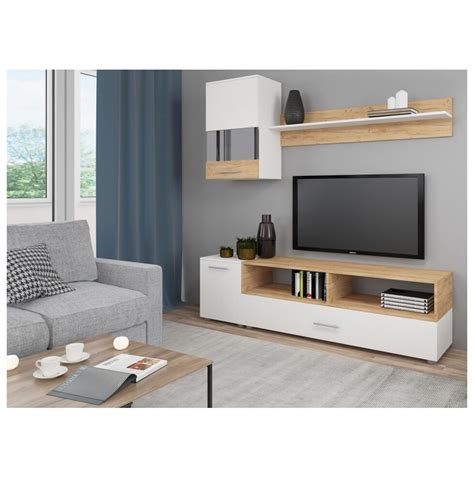 Гостиная с дверцами и полками 180 см белая, дуб золотой "Алонсо ...