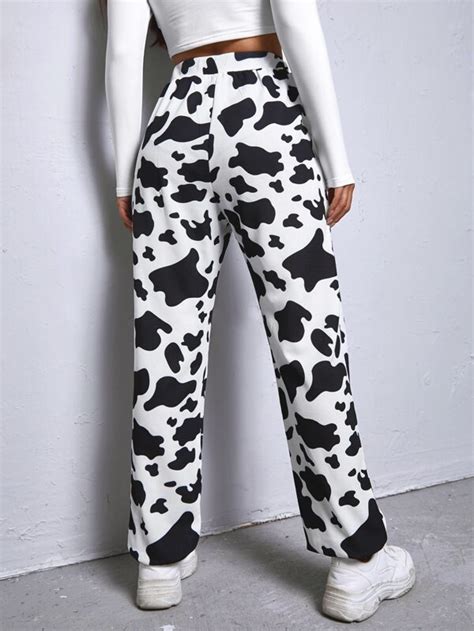 Shein Ezwear Cow Print Joggers Shein Usa