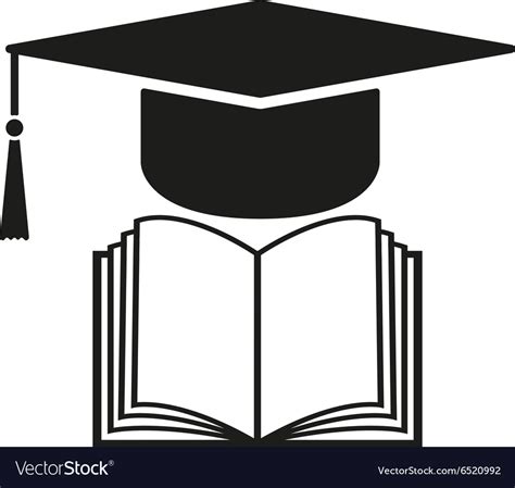 Graduation Cap And Book Icon School Royalty Free Vector