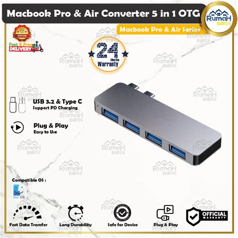 jual apple macbook usb extender type  dock hub converter adapter