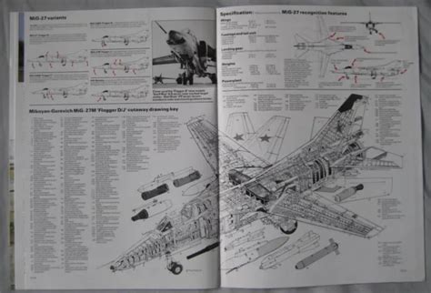 WARPLANE ISSUE 61 Mikoyan Gurevich MiG 23 27 Flogger Cutaway Drawing