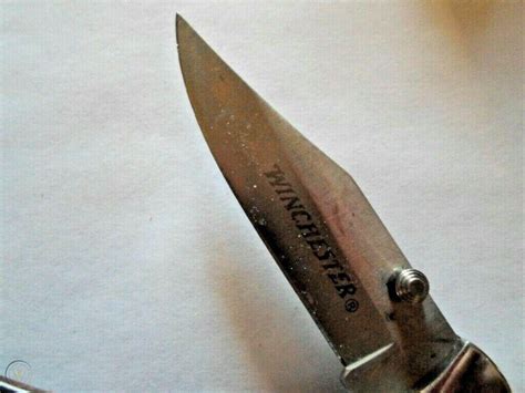 WINCHESTER POCKET FOLDING KNIFE,SINGLE BLADE, WOODEN HANDLE, LOCKBACK ...