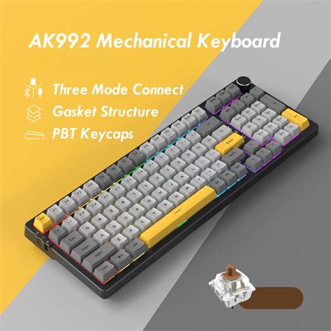 Ak Hot Swap Eixo Teclado Mec Nico Bluetooth Ghz Rf Sem Fio Tipo C