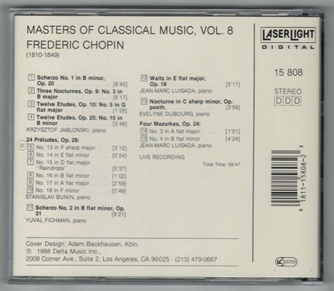 Masters Of Classical Music Vol 8 Chopin Cd 1988 New Cds