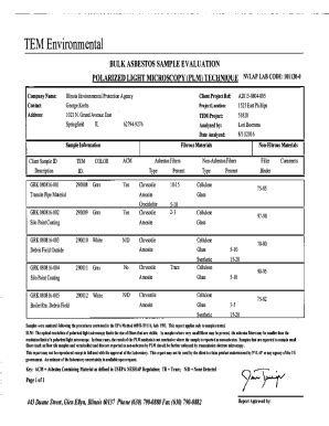 Fillable Online Bulk Asbestos Sample Evaluation For Fax Email Print