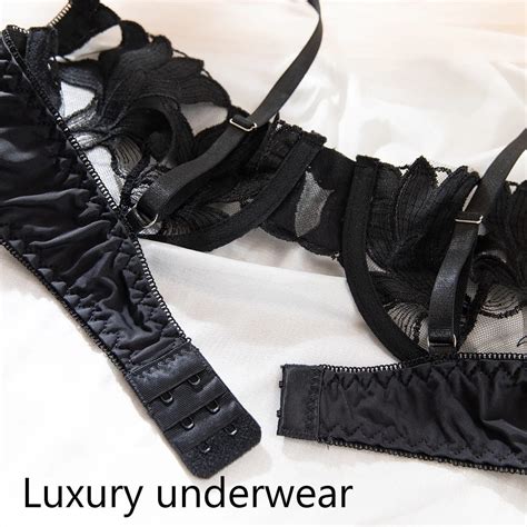 Embroidered Floral Lingerie Set Gifts For Her Lace Lingerie See Through Seductive Lingerie