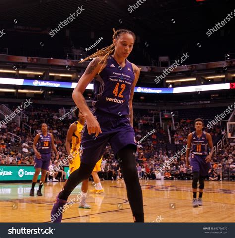 Brittney Griner Center Phoenix Mercury Talking Stock Photo 642798970