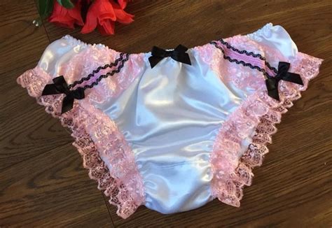 PURE WHITE BIKINI Panties Satin Sissy Knickers Lace Bows 30 42 17 49 PicClick UK