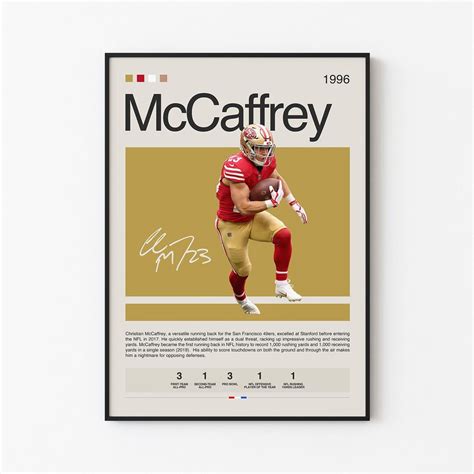 Christian Mccaffrey Poster San Francisco 49ers Nfl Poster Sports