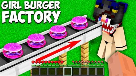 I Built A Burger Factory For Just One Girl In Minecraft Girl Eats