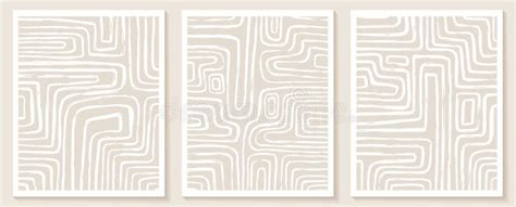 Contemporary Templates With Abstract Shapes And Line In Nude Colors Stock Vector Illustration