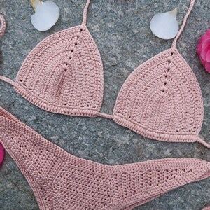 Handmade Crochet Bikini Set In Cotton Custom Made Summer Swimwear Beachwear Swimsuit