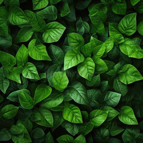 Green Leaves Background Green Leaves Color Tone Dark Stock Photo