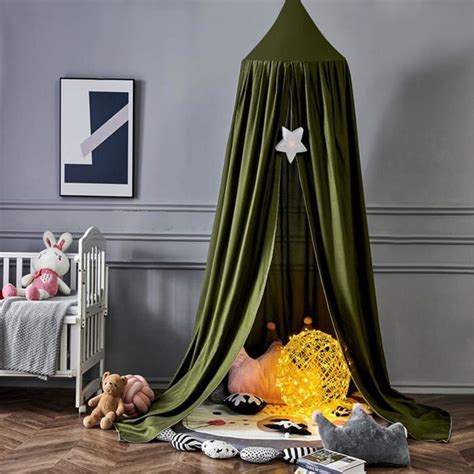 Ciel De Lit Pour Bb Enfants Couleur Unie Moustiquaire Rideau Baldaquin