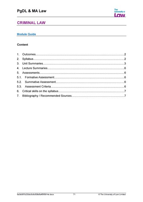 Criminal Module Guide Pgdl Ma Law Criminal Law Module Guide