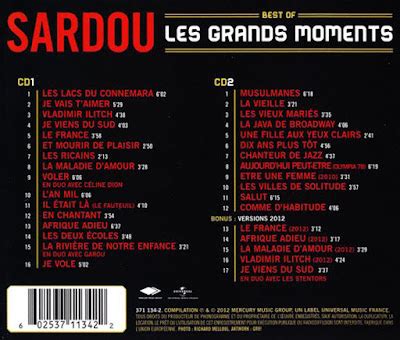 ENTRE MUSICA: MICHEL SARDOU - Best of les grands moments (2 CDs)