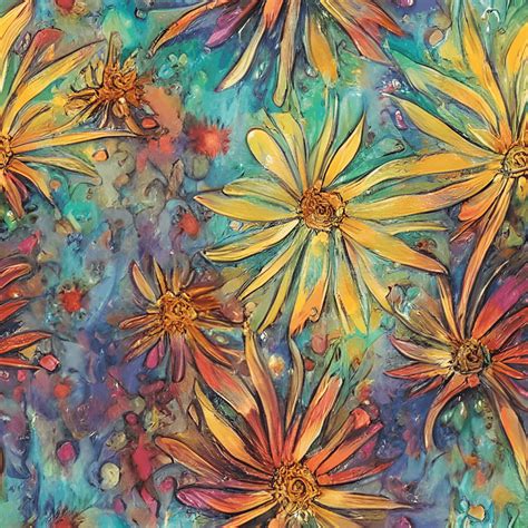 Watercolor Daisy Fractal Digital Painting Creative Fabrica